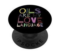 Aceites son mi lenguaje de amor Aceite esencial Vintage Relajación PopSockets PopGrip Adhesivo