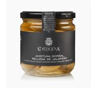 Aceituna Gordal Rellena de Jalapeño de La Chinata - Aceitunas de Gran Tamaño y Sin Hueso con un Toque Picante - Elaboración Artesana - Mejor Selección ENOVINOS