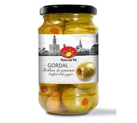 Aceitunas Gordal rellenas de pimiento, Plaza del Sol. 2 frascos de 180 g