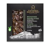 Aceitunas Negras Orgánicas de los Olivares Antiguos del Monasterio de Vatopedi, Monte Athos - 500g