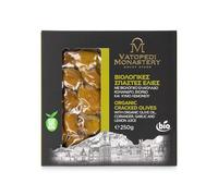Aceitunas Orgánicas Rajadas de los Olivares Antiguos del Monasterio de Vatopedi, Monte Athos - 250g