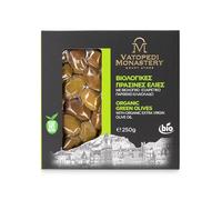 Aceitunas Verdes Orgánicas de los Olivares Antiguos del Monasterio de Vatopedi, Monte Athos - 250g