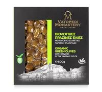 Aceitunas Verdes Orgánicas de los Olivares Antiguos del Monasterio de Vatopedi, Monte Athos - 500g
