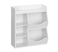 Acekool Estantería Infantil De Madera 3 Niveles con 5 Cubos Dobles, Organizador Amplio con Estante Superior, Almacenaje para Juguetes y Libros, Ideal Dormitorio Infantil, Sala De Juegos y Guardería