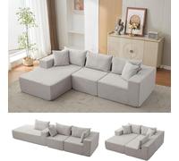 Acekool Sofá Sección Moderno en Forma Del Sofá, Sofá Nube Modular con Silla Y Asiento Profundo, No requiere Montaje Muebles Acolchado Cómodo para Sala Dormitorio