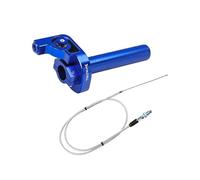 Acelerador de aluminio Universal M10 x 1,5 CNC de 22mm, empuñaduras giratorias, Cable de manillar for motocicleta, ciclomotor, Scooter, ATV, Quad Bike(Throttle set blue)