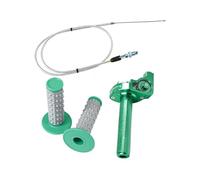 Acelerador de aluminio Universal M10 x 1,5 CNC de 22mm, empuñaduras giratorias, Cable de manillar for motocicleta, ciclomotor, Scooter, ATV, Quad Bike(Throttle kit green)