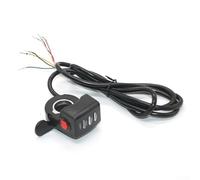 Acelerador de pulgar de 24 V 36 V 48 V para bicicletas eléctricas y scooters con indicador de batería LED e interruptor de botón rojo (36 V)