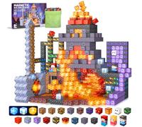ACELIFE Bloques de construcción magnéticos 150 piezas con iluminación, juguetes magnéticos creativos STEM Bloques de construcción magnéticos, juguetes para niños y niñas 3 4 5 6 7 8 años