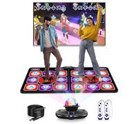 Acelufly Alfombra de Baile Doble, Alfombra de Baile para TV, Tapete de Baile interactiva con múltiples Modos, Regalos para niños, Adultos, niñas y niños (Negro+Rojo)
