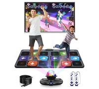 Acelufly Tapete de Baile de Franela, tapetes de Baile inalámbricos para TV con cámara, Almohadilla de Baile Doble para niños y Adultos, Regalos para niñas y niños (Negro)