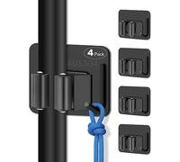 AceMining 4 Pcs Colgador Escobas y Fregonas, Colgador Escoba, Soporte Escoba de Acero Inoxidable, Sujeta Escobas Pared, Colgador Escobas y Fregonas Adhesivo