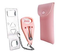 AceMining Cerradura de puerta portátil para seguridad del hogar, cerradura de viaje para mayor seguridad y privacidad, perfecto para viajes, hotel, hogar, apartamento, universidad, color rosa (paquete