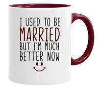 Acen Merchandise Divertida taza de divorcio y caja de regalo Set de regalo para parejas, marido, esposa, girlfriend novio, regalo de 325 ml, humor de trabajo