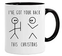 Acen Merchandise Divertida taza de Navidad con texto en inglés Stickmen, 325 ml, juego de taza y caja de regalo