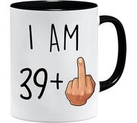 Acen Merchandise Juego de taza y caja de regalo con texto I AM 39 + 1 - Novedad de 325 ml de y te, cafe, oficina, trabajo en casa