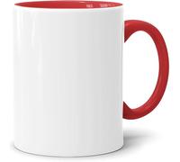 Acen Merchandise Pack de 8 tazas para sublimación sin impresión | Cerámica de alta calidad con interior y asa roja | Aptas para personalización con tinta y calor