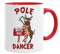 Acen Merchandise Pole Dancer - Taza de Navidad con diseño de reno Rudolf (11 onzas)