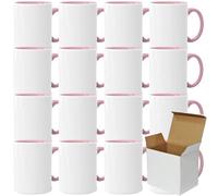 Acen Merchandise Taza de sublimación sin impresión | Cerámica blanca para personalizar | Set de tazas para sublimación con tinta