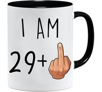 Acen Merchandise Taza divertida de 30 cumpleanos, I am 29 Plus one, Novedad 11 oz taza y caja de regalo set de te, cafe, oficina, hogar