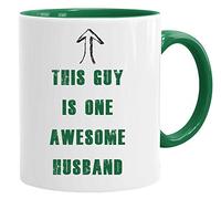 Acen Merchandise Taza romántica divertida con texto en inglés This Guy is a Awesome Husband, 325 ml, con caja de regalo