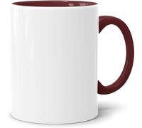 Acen Merchandise Tazas de sublimación sin impresión | Cerámica individual o en juego | Vasos de sublimación con tinta (252 unidades, interior y asa burdeos)