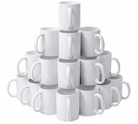 Acen Merchandise Tazas de sublimación sin impresión | Cerámica individual o en juego | Vasos de sublimación con tinta (252 unidades, color blanco)