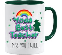 Acen Merchandise Yoda Best Teacher - Juego de taza y caja de regalo para profesores de alumnos | Regalos para profesores | Tazas de Navidad para profesor | Taza ceramica 330ml