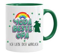 Acen Merchandise | Yoda Beste Opa Tasse | Funny Kaffeebecher mit Spruch Baby Yoda Motiv | Funny Bürotasse Steingut für Großvater Sohn | Geschenkidee für Opa Geburtstag Vatertag