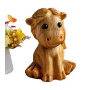 Acento de figuras equinas - Recuerdo chino de madera, pieza de exhibición en la encimera | Serie Holiday Celebration Art Ensemble Edition, juego de exhibición artesanal con símbolos del zodiaco estoy