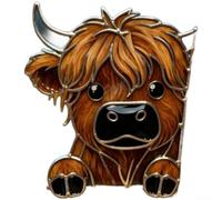 Acento decorativo de esquina para ventana con ganado escocés para hogares de estilo americano, añade un ambiente rústico cálido y construido para uso a largo plazo (A)