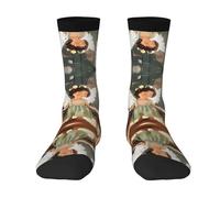 ACEPrints Calcetines Angel Girl Unique Fun - Largo hasta la pantorrilla, múltiples opciones de diseño, un gran regalo para hombres, mujeres y adolescentes, color blanco.