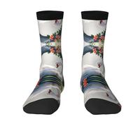 ACEPrints Calcetines Swan Unique Fun - Largo hasta la pantorrilla, múltiples opciones de diseño, un gran regalo para hombres, mujeres y adolescentes, color blanco.