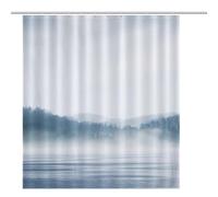 ACEPrints Cortina de Ducha de Invierno con Vista Invernal al Lago Louise, decoración de baño, Cortina de Ducha de Tela Impermeable con Ganchos, 60 x 72 Pulgadas