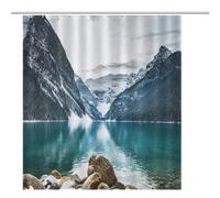 ACEPrints Cortina de Ducha de Invierno con Vista Invernal al Lago Louise, Tela de poliéster Impermeable con 12 Ganchos, 183 x 203 cm