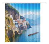 ACEPrints Cortina de Ducha de Lago, Hermoso Paisaje del Lago Louise al Amanecer, decoración de baño, Cortina de Ducha de Tela Impermeable con Ganchos, 60 x 72 Pulgadas