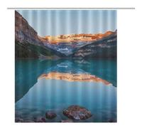ACEPrints Cortina de Ducha de Lago Louise al Amanecer en el Parque Nacional Banff, Canadá, Tela de poliéster Impermeable con 12 Ganchos, 60 x 72 Pulgadas