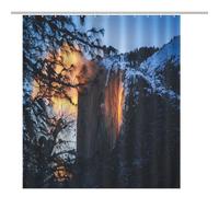 ACEPrints Cortina de Ducha Sunrise, Amanecer Tras Palmeras en Kauai, Hawái. Cortina de Ducha para baño, Tela de poliéster Impermeable con 12 Ganchos, 183 x 183 cm.