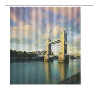 ACEPrints Cortina de Ducha Sunset Town of Husavik at Sunset North Coast of Iceland - Cortina de Ducha para baño (poliéster Impermeable, 182 x 182 cm, 12 Ganchos)