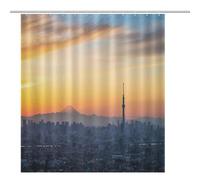 ACEPrints Cortina de Ducha Sunset Town of Husavik at Sunset North Coast of Iceland - Cortina de Ducha para baño (poliéster Impermeable, 182 x 182 cm, 12 Ganchos)