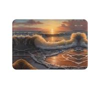 ACEPrints Felpudo de Bienvenida uubnkaa Sunrise at The Seaside - 16 x 24 Pulgadas - Felpudo Absorbente para Puerta de baño y Cocina