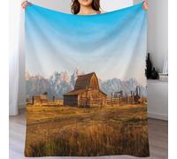 ACEPrints Manta de Cama de EE. UU., Distrito Histórico Mormon Row, Parque Nacional Grand Teton, Wyoming, EE. UU., Manta para sofá Cama, 30 x 40 Pulgadas