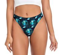 ACEPrints Tanga Estampada Water Moon Cave, Ropa Interior elástica para Mujer, Ideal para Combinar con Leggings y Faldas.