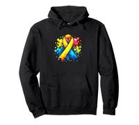 Aceptación de rompecabezas del corazón del amor Hombres Sudadera con Capucha