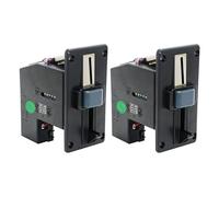 Aceptador de monedas, paquete de 2, validador de valores múltiples para máquina de juegos, quiosco expendedor y receptor de lavadora, receptor de lavadora de construcción metálica, validador de del de