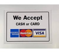 Aceptamos pagos con tarjeta de vinilo sin contacto carteles Tienda Taxi