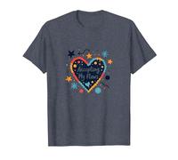 Aceptando mis Defectos: corazón Inspirador de Amor Propio Camiseta, Hombre, Azul Jaspeado, S