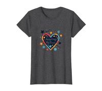 Aceptando mis Defectos: corazón Inspirador de Amor Propio Camiseta, Mujer, Jaspeado Oscuro, L