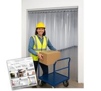 Acepunch Cortina de Puerta de Tiras de plástico Lisas de PVC de 61 x 213 cm, Transparente Impermeable para congeladores comerciales almacenes Puertas de Garaje Salas Blancas Vinilo Resistente AP1173