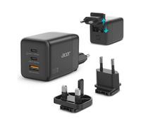 Acer Cargador Universal HP.DSCAB.019 GaN 100W 2x USB-C 1x USB-A PD 3.0 Carga rápida Negro